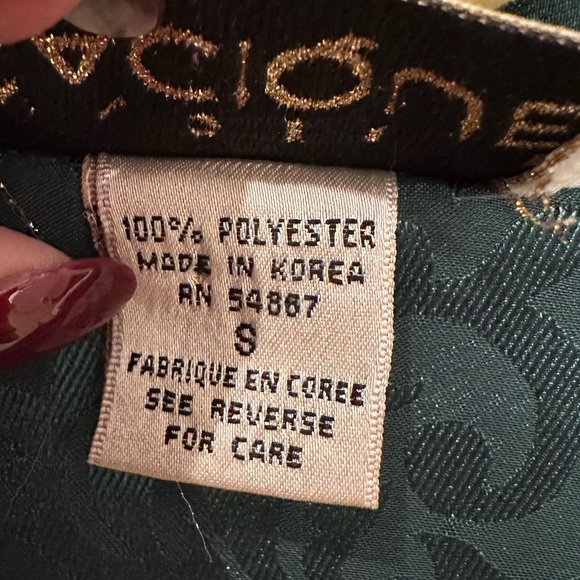 Vintage Lingerie Cacique Satin Emerald Green Button Down Nightgown Size Small S - Picture 8 of 9